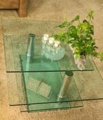 Glazen salontafel draaibaar dus 2 maten, Ophalen, 100 tot 150 cm, 50 tot 100 cm, Zo goed als nieuw