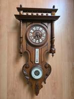 Antieke houten klok met thermometer en barometer., Antiek en Kunst, Antiek | Klokken, Ophalen