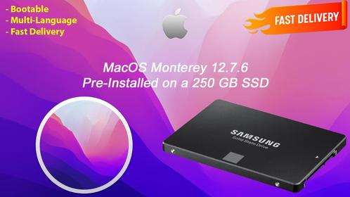 macOS Monterey 12.7.6 VoorGeïnstalleerde SSD 250 GB OS X OSX, Computers en Software, Besturingssoftware, Nieuw, MacOS, Ophalen of Verzenden