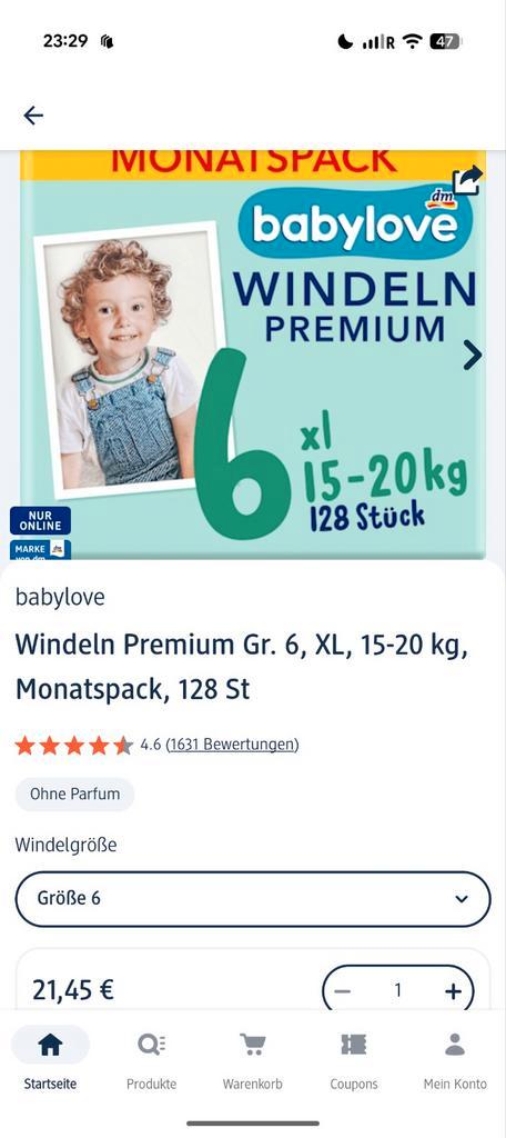 Babylove luiers Maat 6 (XL) - 128 stuks (voor één maand), Kinderen en Baby's, Babyvoeding en Toebehoren, Nieuw, Overige typen