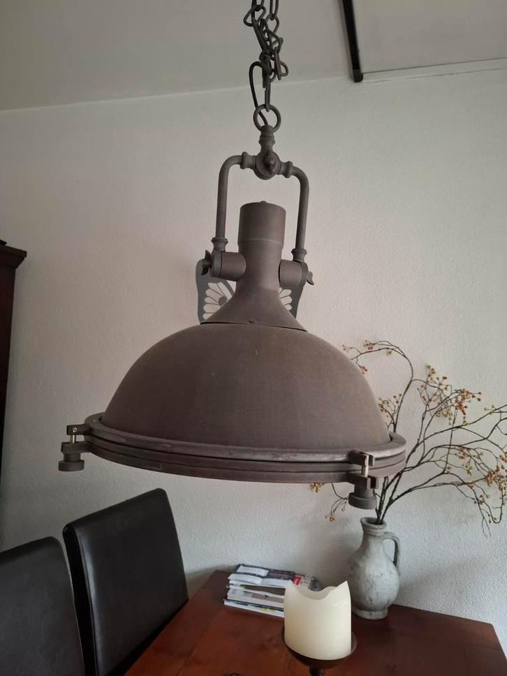 Industriële Hanglamp Metaal, Huis en Inrichting, Lampen | Hanglampen, Gebruikt, Minder dan 50 cm, Metaal, Ophalen of Verzenden