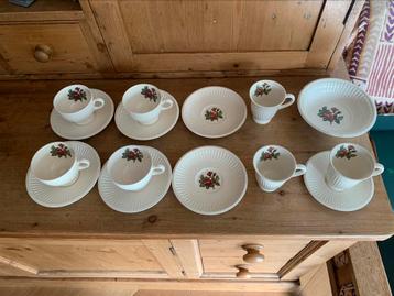 Vintage Wedgwood Moss Rose koffieservies 15 delig