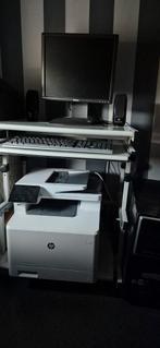 Licht grijze computertafel, Ophalen, Gebruikt, Metaal, 70 tot 120 cm
