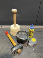Nylon natuursteen hamer  + rubber hamer, Gebruikt, Ophalen of Verzenden