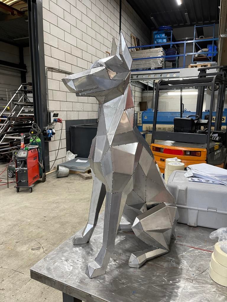 Handgemaakte RVS Doberman Sculptuur, Ophalen of Verzenden