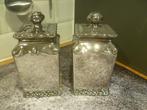 2x zilver kleur decoratie potjes met deksel, Ophalen of Verzenden, Zo goed als nieuw