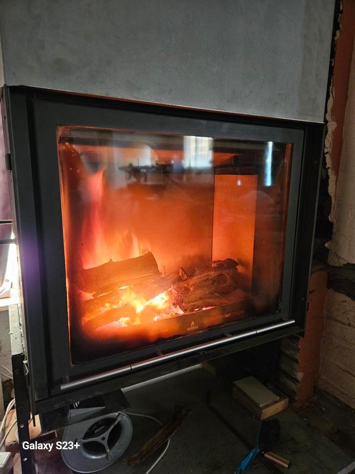 Houthaard Barbas Escamo 90 9kw-11Kw - Inzethaard, Huis en Inrichting, Kachels, Gebruikt, Ophalen of Verzenden