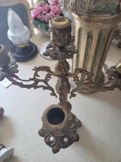 Vintage koperen kandelaar foto 1 t/m 4, Huis en Inrichting, Woonaccessoires | Kandelaars en Kaarsen, Zo goed als nieuw, Kandelaar