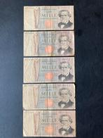1000 Lire 1969  [ 5 biljetten ] Italië, Ophalen of Verzenden, Italië, Setje