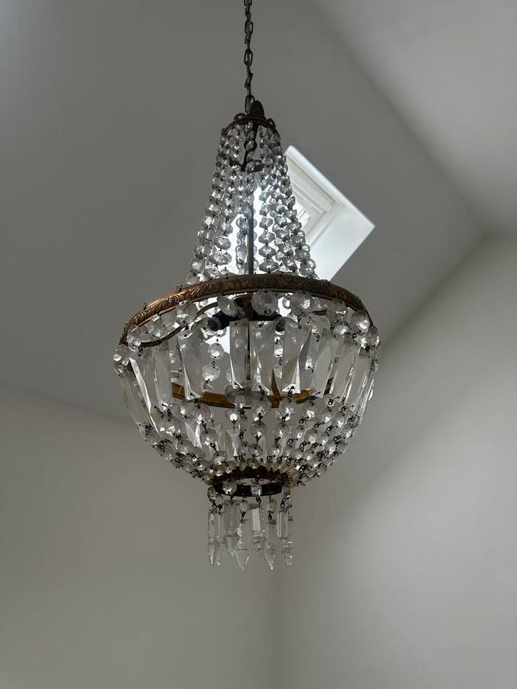 Glazen Kroonluchter - Uitstekende Staat, Antiek en Kunst, Antiek | Lampen, Ophalen