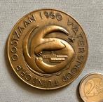 Bronzen Penning Herdenking Watersnood 1960 Tuindorp Oostzaan, Ophalen of Verzenden, Brons, Nederland