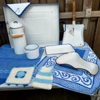 emaille wit/blauw, Huis en Inrichting, Ophalen, 25 tot 50 cm, Blauw, Minder dan 100 cm