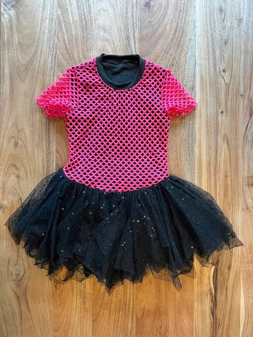 Zwart/neon roze jurkje, maat 110/116, Kinderen en Baby's, Carnavalskleding en Verkleedspullen, Gebruikt, Meisje, 110 t/m 116, Ophalen of Verzenden
