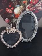 Vintage fotolijstjes hart en ovaal zilverkleurig, Antiek en Kunst, Ophalen of Verzenden