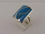 Zilveren damesring                                      Z199, Gebruikt, Blauw, ., Ophalen of Verzenden