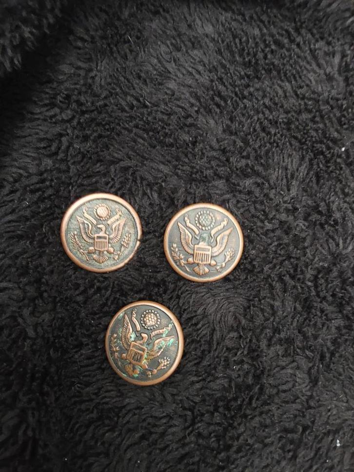 Set 3 originele Amerikaanse militaire knopen (ca. 1902–1920), Verzamelen, Militaria | Algemeen, Landmacht, Amerika, Ophalen of Verzenden