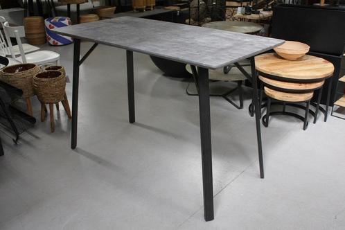 2 x hippe bartafel metaal 3D betonlook 140x70 cm. statafel, Huis en Inrichting, Tafels | Statafels, Zo goed als nieuw, Ophalen