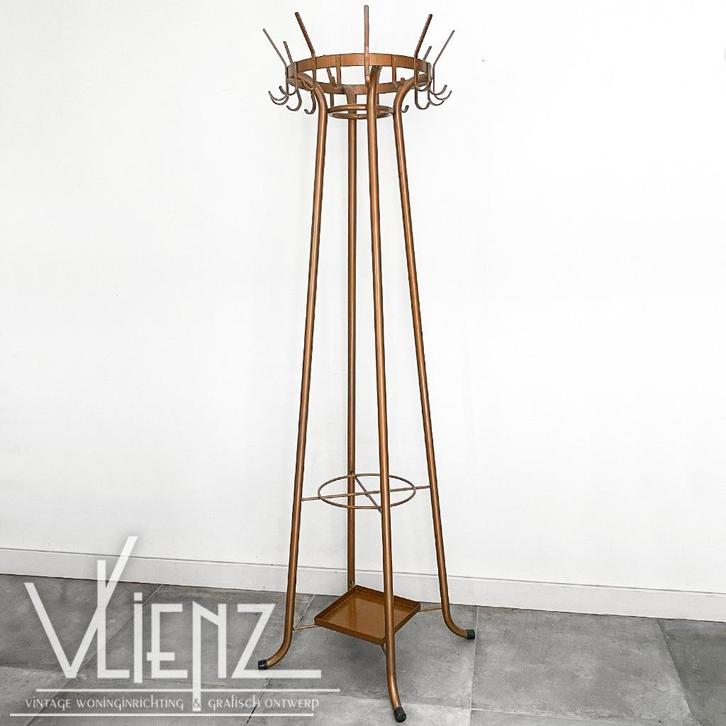 Vintage, industriële staande kapstok metaal, cafékapstok, Huis en Inrichting, Woonaccessoires | Kapstokken, Gebruikt, Staande kapstok