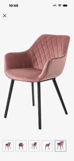 Set van 3 roze velvet eetkamerstoelen Urban Lifestyle Boston, Huis en Inrichting, Stoelen, Ophalen, Overige materialen, Gebruikt