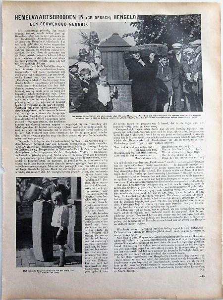 Hemelvaartsbrooden in Geldersch Hengelo - artikel uit 1935, Verzamelen, Tijdschriften, Kranten en Knipsels, Knipsel(s), 1920 tot 1940
