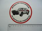 sticker oud Mitsubishi dealer team gestaalde autocross rally, Verzamelen, Verzenden, Zo goed als nieuw, Bedrijf of Vereniging