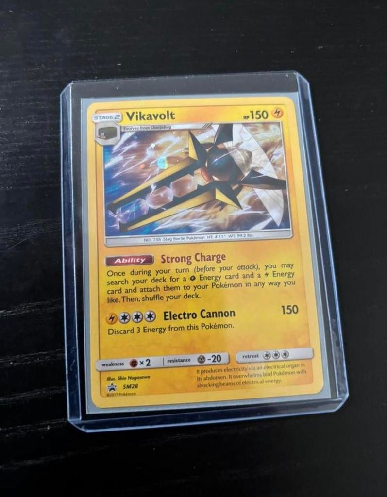 Pokémon Kaarten Vikavolt Holo SM28 Sun Moon Promo, Ophalen of Verzenden, Zo goed als nieuw, Meerdere kaarten