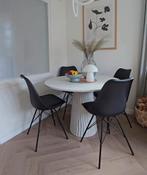 4x Jysk Klarup Stoelen - Zwart, Ophalen, Gebruikt, Rond, 50 tot 100 cm