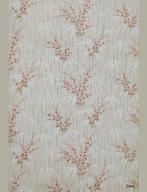 13936 Japans behang met bloesemtakken en een jute look swiet, Ophalen of Verzenden, 50 tot 75 m², Wit