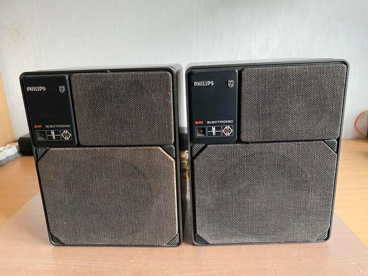 Philips 541 MFB Speakers - Vintage, Audio, Tv en Foto, Luidsprekers, Gebruikt, Front, Rear of Stereo speakers, Minder dan 60 watt