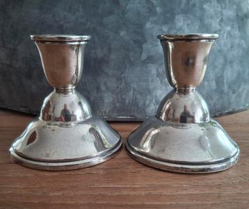 Kandelaars in zilver 6/7 cm hoog...gemerkt zilver. beschikbaar voor biedingen