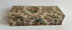 Vintage ruime stoffen doos gebloemd Frans brocante, Ophalen of Verzenden