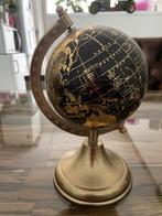 Decoratie wereldbol goud/zwart van kleur., Ophalen of Verzenden, Nieuw