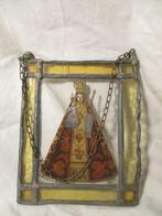 antiek glas en lood raampje religie gesigneerd, Antiek en Kunst, Verzenden