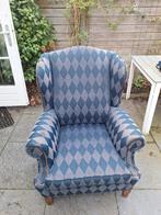 Blauwe oorstoel, Ophalen, Gebruikt, 75 tot 100 cm, Stof