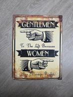 Grappig Decoratief Bord - Gentlemen / Women, Ophalen of Verzenden, Gebruikt