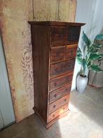 Teakhouten ladenkast, apothekerskast, archiefkast afm. 51x43, Huis en Inrichting, Kasten | Ladekasten, 5 laden of meer, Ophalen of Verzenden