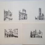 Serie van 5 litho’s ‘Mechelen Die Heerlijke’ door Daniël Win, Antiek en Kunst, Kunst | Litho's en Zeefdrukken, Ophalen