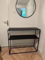 Zwarte sidetable metaal, Huis en Inrichting, Tafels | Sidetables, Ophalen, 100 tot 150 cm, Zo goed als nieuw, Metaal