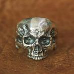 Skull ring - 925 Zilver, Sieraden, Tassen en Uiterlijk, Ringen, Beyondthepaintingstudio@gmail.com, Nieuw, Dame of Heer, Zilver