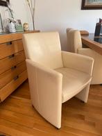 6 stuks lederen eetkamerstoelen met wieltjes, Huis en Inrichting, Fauteuils, Ophalen, Zo goed als nieuw, Minder dan 75 cm, 50 tot 75 cm