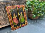 Raja Rani Royal houten raam luik India handbeschilderd, Ophalen of Verzenden