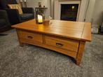 Massief blank eiken Salontafel met handige lades, Huis en Inrichting, Tafels | Salontafels, Ophalen