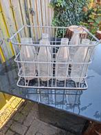 Vintage Melkflessenrek met Flessen, Antiek en Kunst, Ophalen