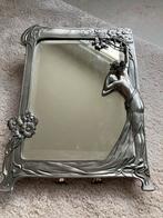 Antieke Art Nouveau Royal Dutch Pewter kaptafelspiegel, Ophalen, Rechthoekig, Minder dan 50 cm, Minder dan 100 cm