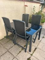 Tuinset met 4 stoelen, Tuin en Terras, Ophalen, Zo goed als nieuw, Kunststof