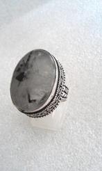 zilver ring met Zwarte rutiel, Sieraden, Tassen en Uiterlijk, 18 tot 19, Verzenden, Nieuw, Dame of Heer