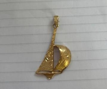Gouden zeilboot 14 krt 5,47gr beschikbaar voor biedingen