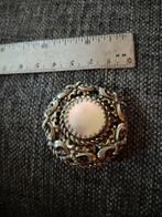 Vintage Zilverkleurige Broche met Parelmoer, Overige materialen, Gebruikt, Verzenden, Minder dan 4 cm