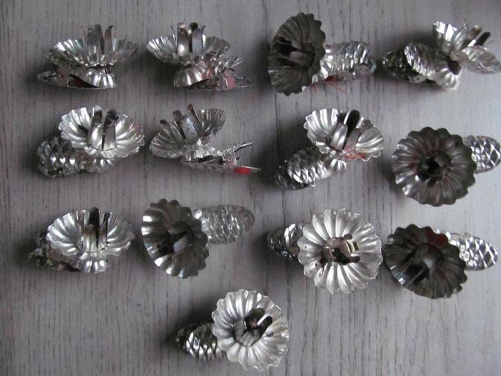 13 Antieke Kaarsenhouders Zilverkl., Diversen, Kerst, Gebruikt, Ophalen of Verzenden