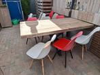 Tafel steigerhout 6 cm dik 180 x 90 met stalen poot, Tuin en Terras, Tuintafels, Ophalen of Verzenden, Nieuw, Rechthoekig, Hout